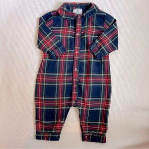 Petite Plume Windsor Tartan Cambridge Romper Pajamas, 12-18M